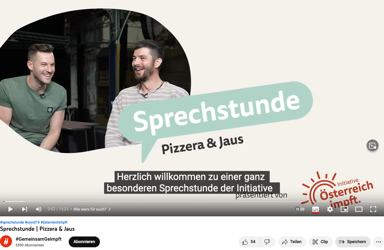Screenshot der webseite youtube.com