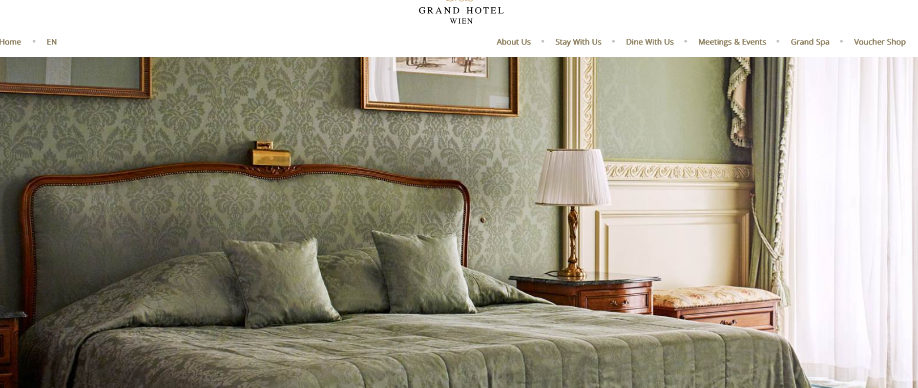 Screenshot der Webseite https://de.grandhotelwien.com/