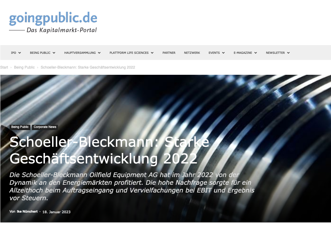 Screenshot der Webseite goingpublic.de